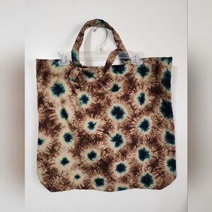 Tie-Dye Tote Bag in Brown and Teal